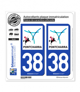38 Pontcharra - Commune | Autocollant plaque immatriculation