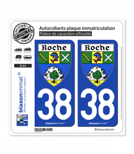 38 Roche - Commune | Autocollant plaque immatriculation