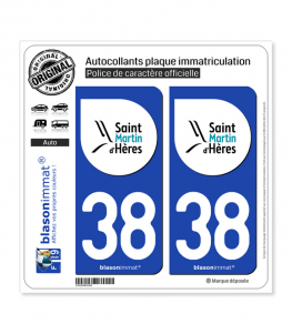 38 Saint-Martin-d'Hères - Ville | Autocollant plaque immatriculation