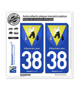 38 Villard-de-Lans - Armoiries | Autocollant plaque immatriculation