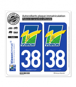 38 Voiron - Ville | Autocollant plaque immatriculation