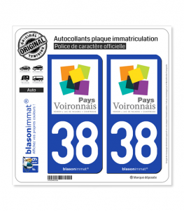 38 Voiron - Tourisme | Autocollant plaque immatriculation