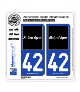 42 Rhône-Alpes - Tourisme | Autocollant plaque immatriculation