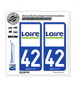 42 Loire - Département | Autocollant plaque immatriculation