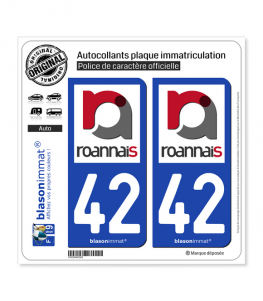 42 Roanne - Agglo | Autocollant plaque immatriculation