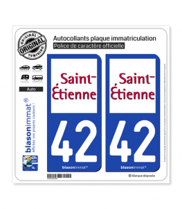 42 Saint-Etienne - Ville | Autocollant plaque immatriculation