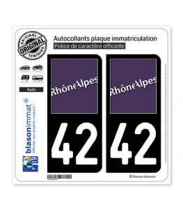 42 Rhône-Alpes - LogoType | Autocollant plaque immatriculation