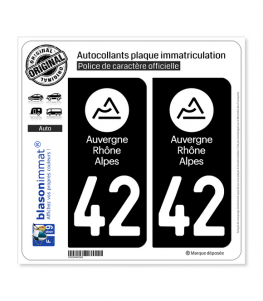 42 Auvergne-Rhône-Alpes - LogoType | Autocollant plaque immatriculation