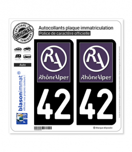 42 Rhône-Alpes - LogoType II | Autocollant plaque immatriculation