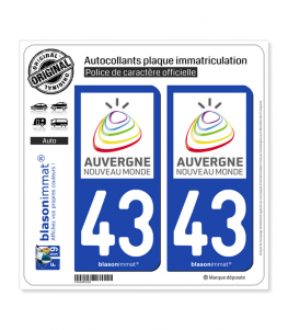 43 Auvergne - Tourisme | Autocollant plaque immatriculation