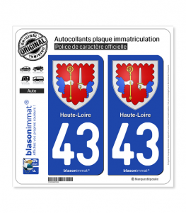 43 Haute-Loire - Armoiries | Autocollant plaque immatriculation