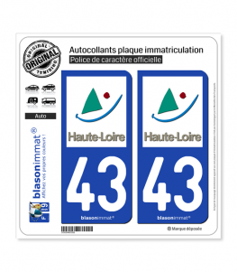 43 Haute-Loire - Département | Autocollant plaque immatriculation