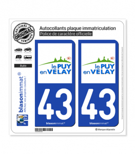 43 Puy-en-Velay - Ville | Autocollant plaque immatriculation