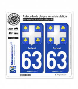63 Ambert - Armoiries | Autocollant plaque immatriculation