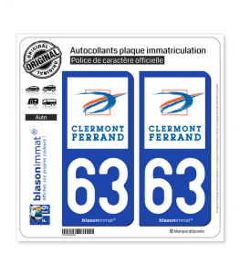 63 Clermont-Ferrand - Ville | Autocollant plaque immatriculation