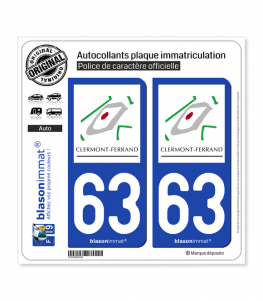 63 Clermont-Ferrand - Tourisme | Autocollant plaque immatriculation