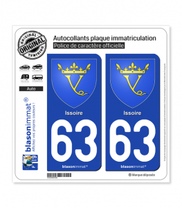 63 Issoire - Armoiries | Autocollant plaque immatriculation