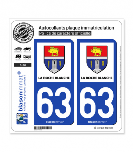 63 La Roche-Blanche - Commune | Autocollant plaque immatriculation
