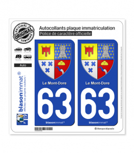 63 Le Mont-Dore - Armoiries | Autocollant plaque immatriculation