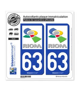 63 Riom - Agglo | Autocollant plaque immatriculation