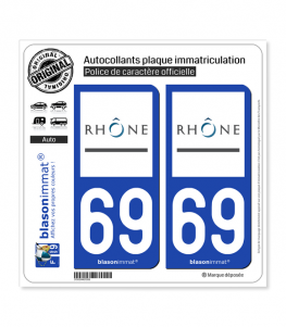 69 Rhône - Département | Autocollant plaque immatriculation