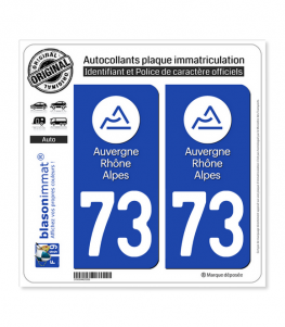 73 Auvergne-Rhône-Alpes - LogoType | Autocollant plaque immatriculation