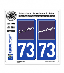 73 Rhône-Alpes - LogoType | Autocollant plaque immatriculation