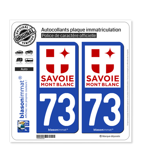 73 Savoie - Tourisme | Autocollant plaque immatriculation
