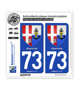 73 Albertville - Armoiries | Autocollant plaque immatriculation