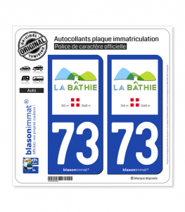 73 La Bâthie - Commune | Autocollant plaque immatriculation