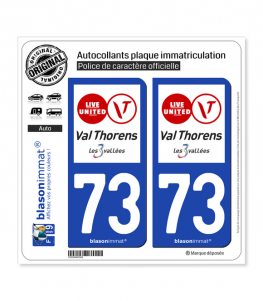 73 Val Thorens - Les 3 Vallées | Autocollant et plaque immatriculation
