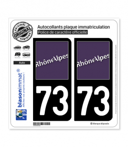 73 Rhône-Alpes - LogoType | Autocollant plaque immatriculation
