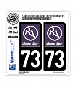 73 Rhône-Alpes - LogoType II | Autocollant plaque immatriculation