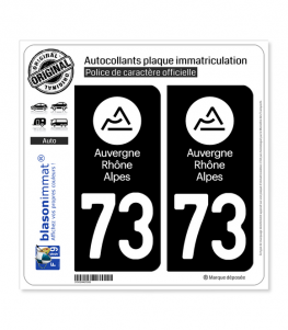 73 Auvergne-Rhône-Alpes - LogoType | Autocollant plaque immatriculation