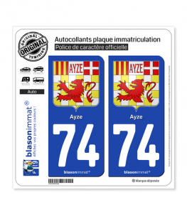 74 Ayze - Armoiries | Autocollant plaque immatriculation