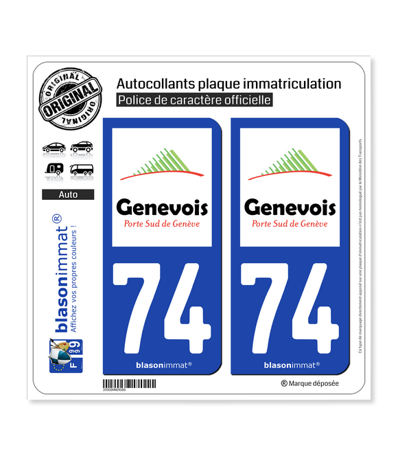 74 Saint-Julien-en-Genevois - Agglo | Autocollant plaque immatriculation