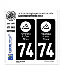 74 Auvergne-Rhône-Alpes - LogoType | Autocollant plaque immatriculation