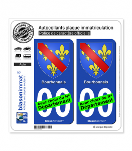 Bourbonnais - Armoiries | Autocollant plaque immatriculation