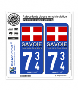 734 Savoie - Drapeau | Autocollant plaque immatriculation