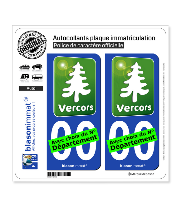 Vercors - Tourisme Vert | Autocollant plaque immatriculation