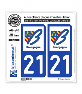 21 Bourgogne - LogoType | Autocollant plaque immatriculation