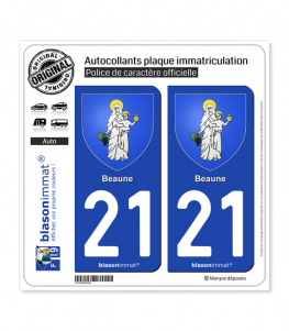 21 Beaune - Armoiries | Autocollant plaque immatriculation