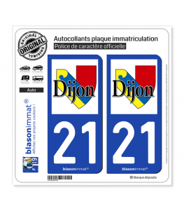 21 Dijon - Ville | Autocollant plaque immatriculation