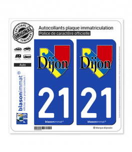 21 Dijon - Ville II | Autocollant plaque immatriculation
