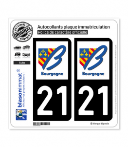 21 Bourgogne - LogoType | Autocollant plaque immatriculation