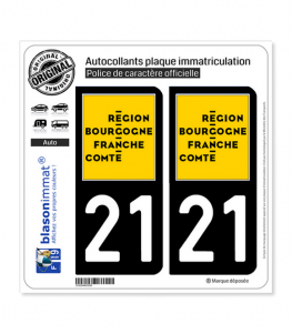 21 Bourgogne-Franche-Comté - LogoType | Autocollant plaque immatriculation
