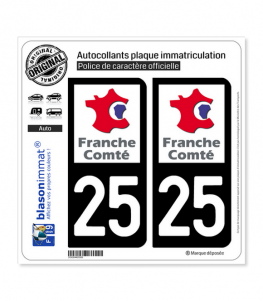 25 Franche-Comté - LogoType | Autocollant plaque immatriculation