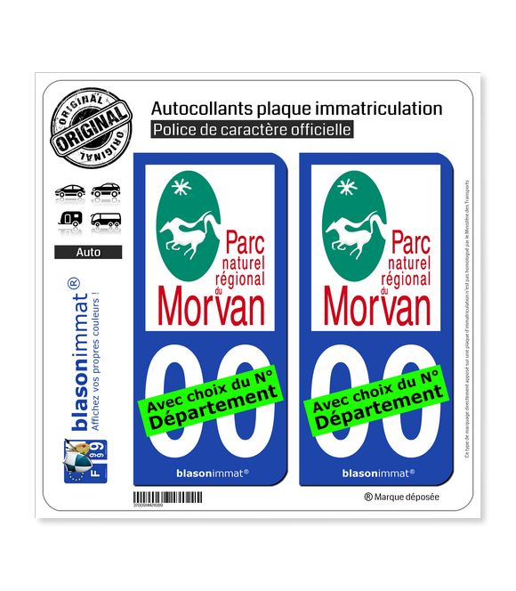 Morvan - Parc Naturel Régional | Autocollant plaque immatriculation