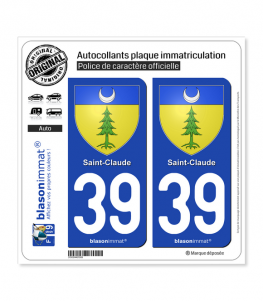 39 Saint-Claude - Armoiries | Autocollant plaque immatriculation