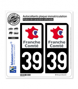 39 Franche-Comté - LogoType | Autocollant plaque immatriculation